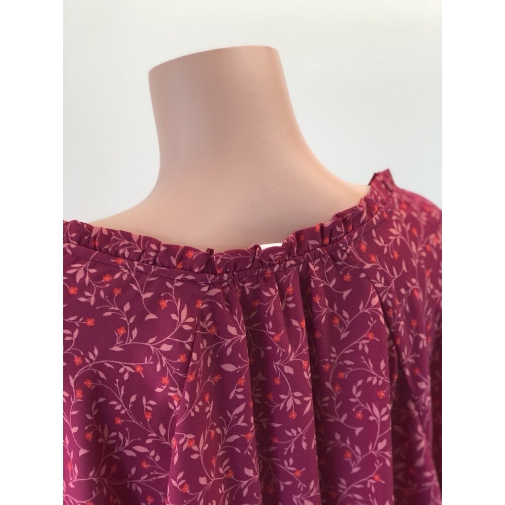 New Old Navy Women Light Dress  Plus Size 2XL Fit Flat Floral Long Sleeve - Picture 7 of 11